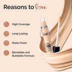 Glam21 Ultra HD Liquid Concealer for HD Finish - Toast | Grab2Buy