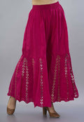 Mominos Fashion Dark Pink Mirror Palazzo | Grab2Buy
