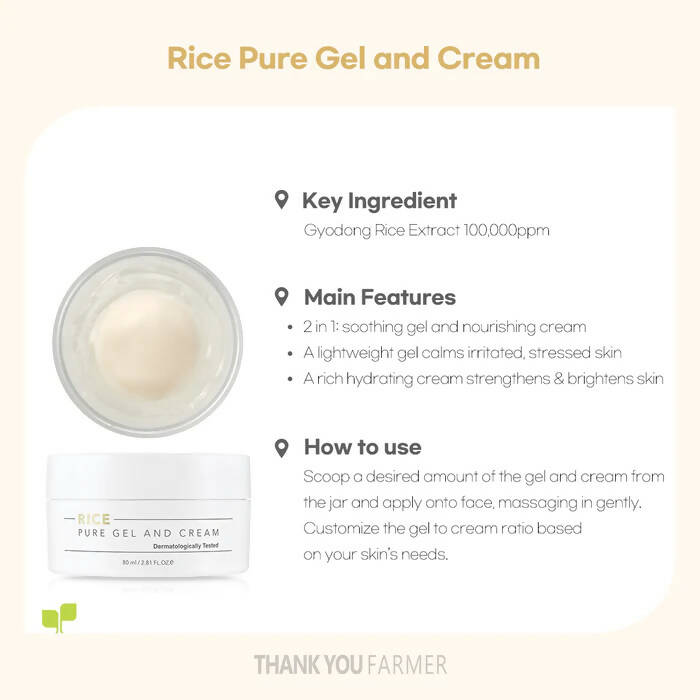 Thank You Farmer Rice Pure Gel And Cream | Grab2Buy