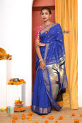 Very Much Indian Handloom Pure Cotton Paithani -Ink Blue | Grab2Buy