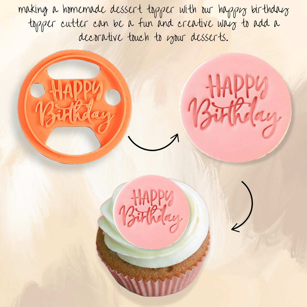 Confect Celebration Stencils Toppers Cutters | Celebration Topper Cutter (Happy Birthday 01)
