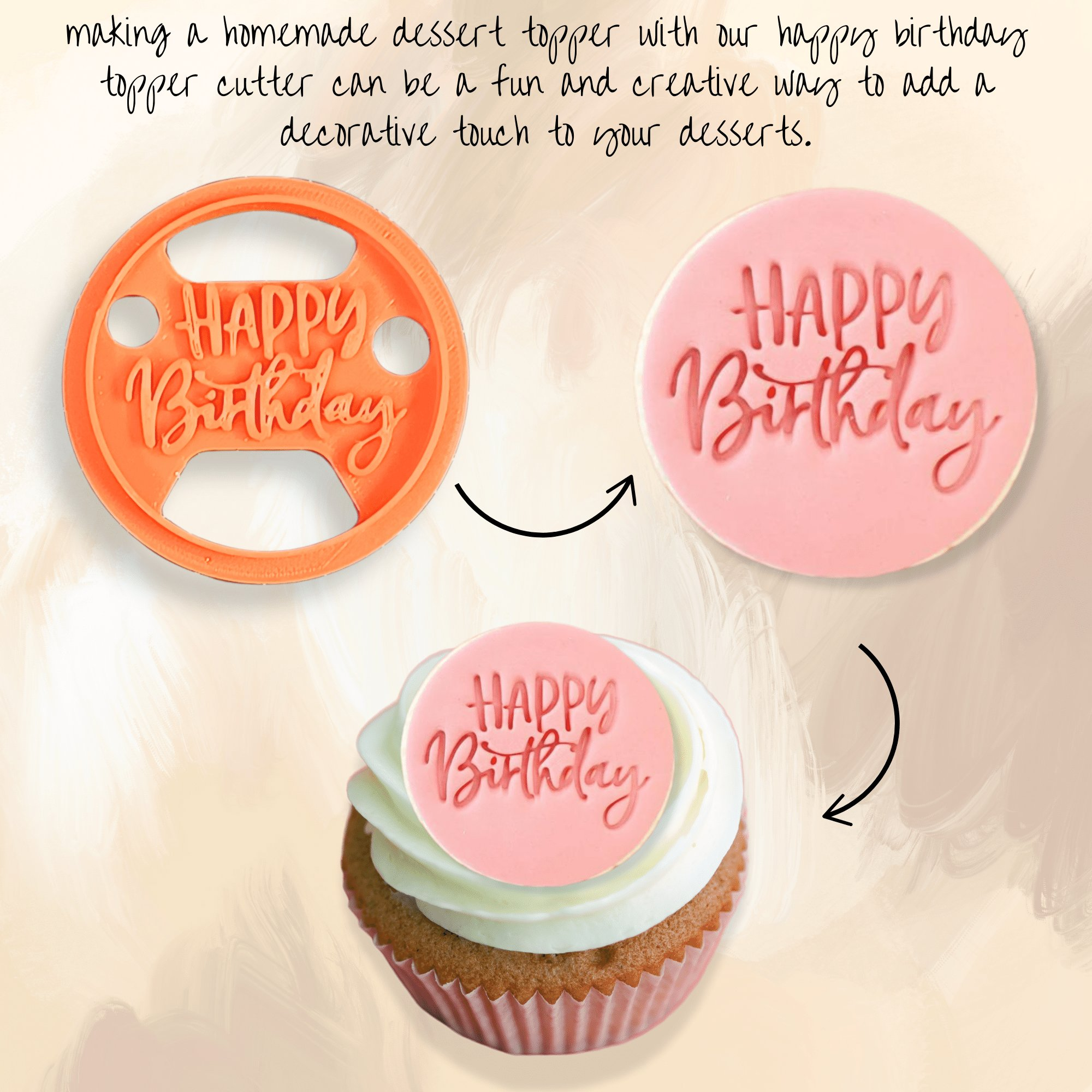 Confect Celebration Stencils Toppers Cutters | Celebration Topper Cutter (Happy Birthday 01)