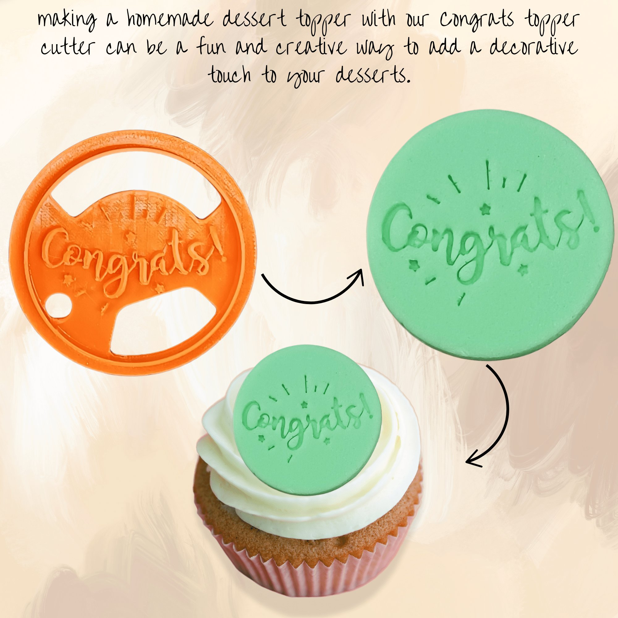 Confect Celebration Stencils Toppers Cutters (Congrats)