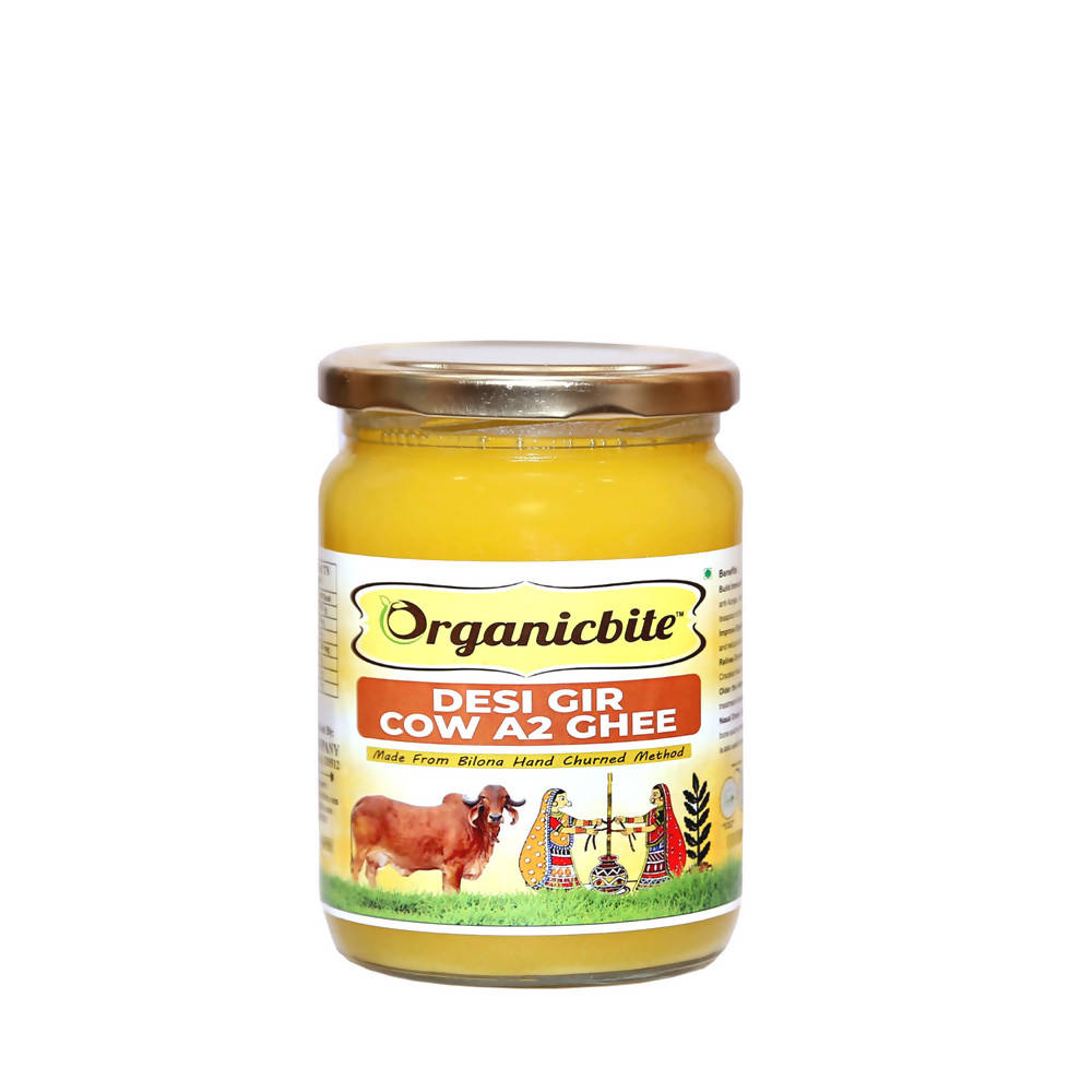 Organicbite Desi Gir Cow A2 Ghee | Vedic Bilona Method, Curd-Churned Excellence in Grass-Fed Cow Ghee,Pure & Healthy | Cow A2 Ghee | Grab2Buy