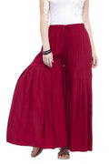 Mominos Fashion Reyon Cotton Maroon Palazzo | Grab2Buy