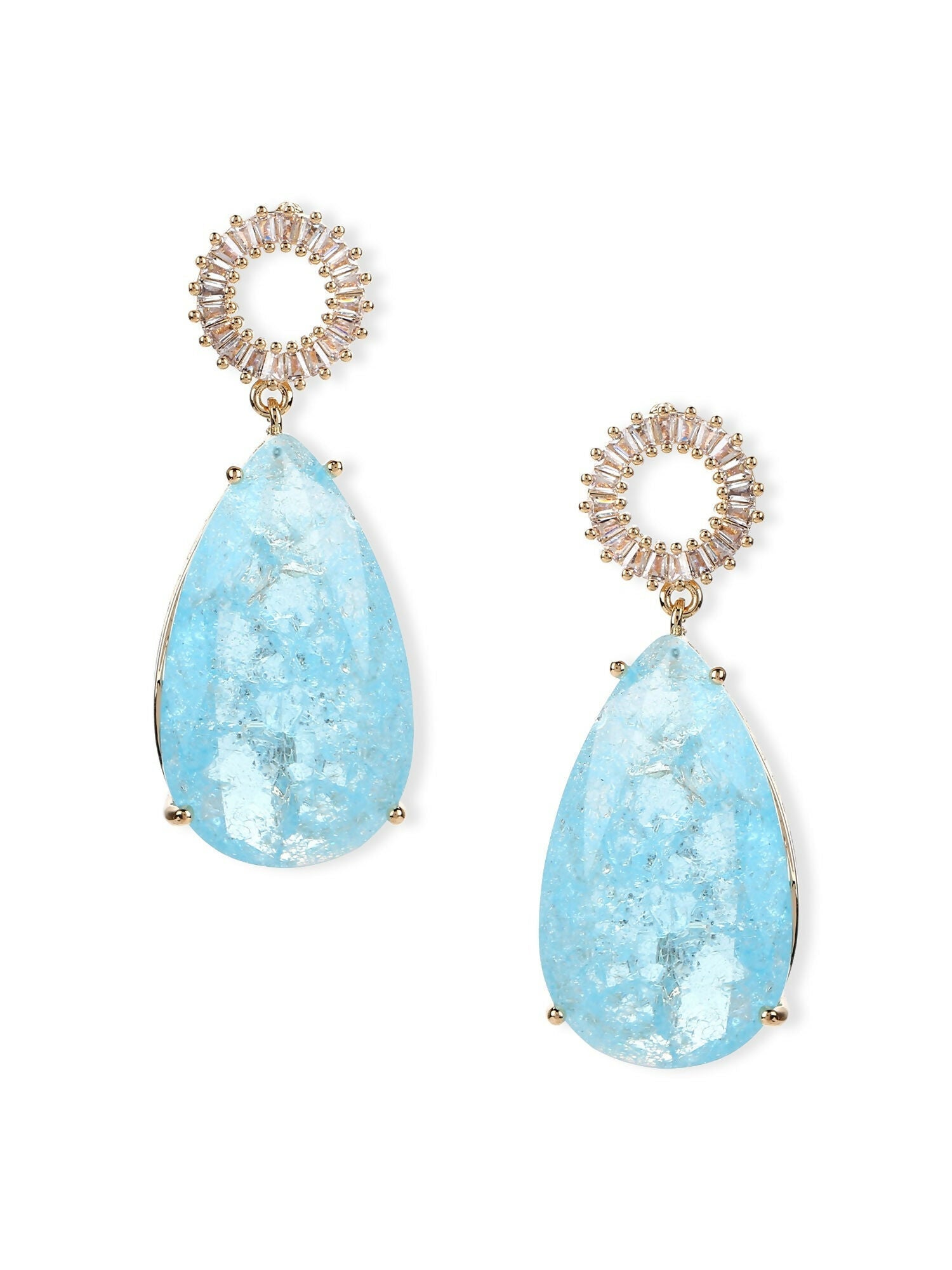 Blue Druzy Quartz Earrings- Ruby Raang | Grab2Buy