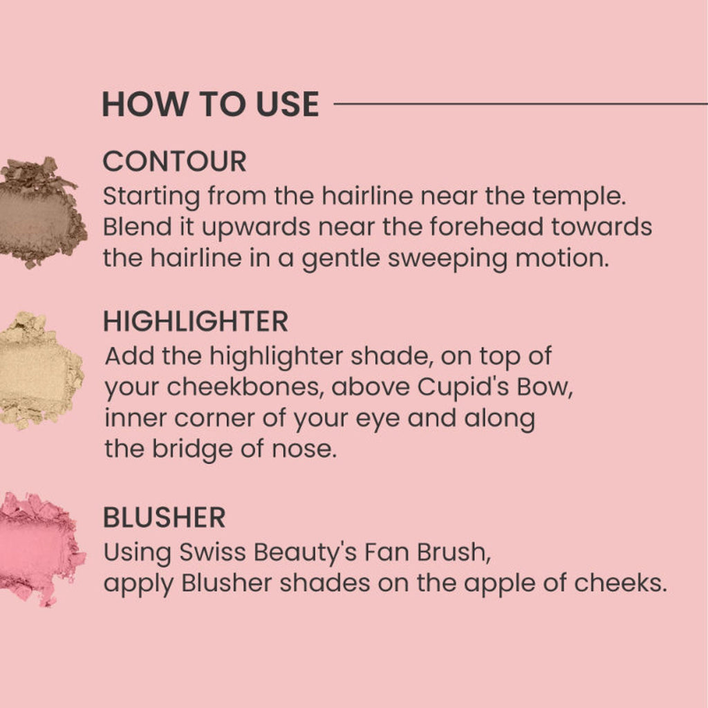 Swiss Beauty Cheek-A-Boo 3 In One Blushe Contour And Highlighter - 2 | Grab2Buy