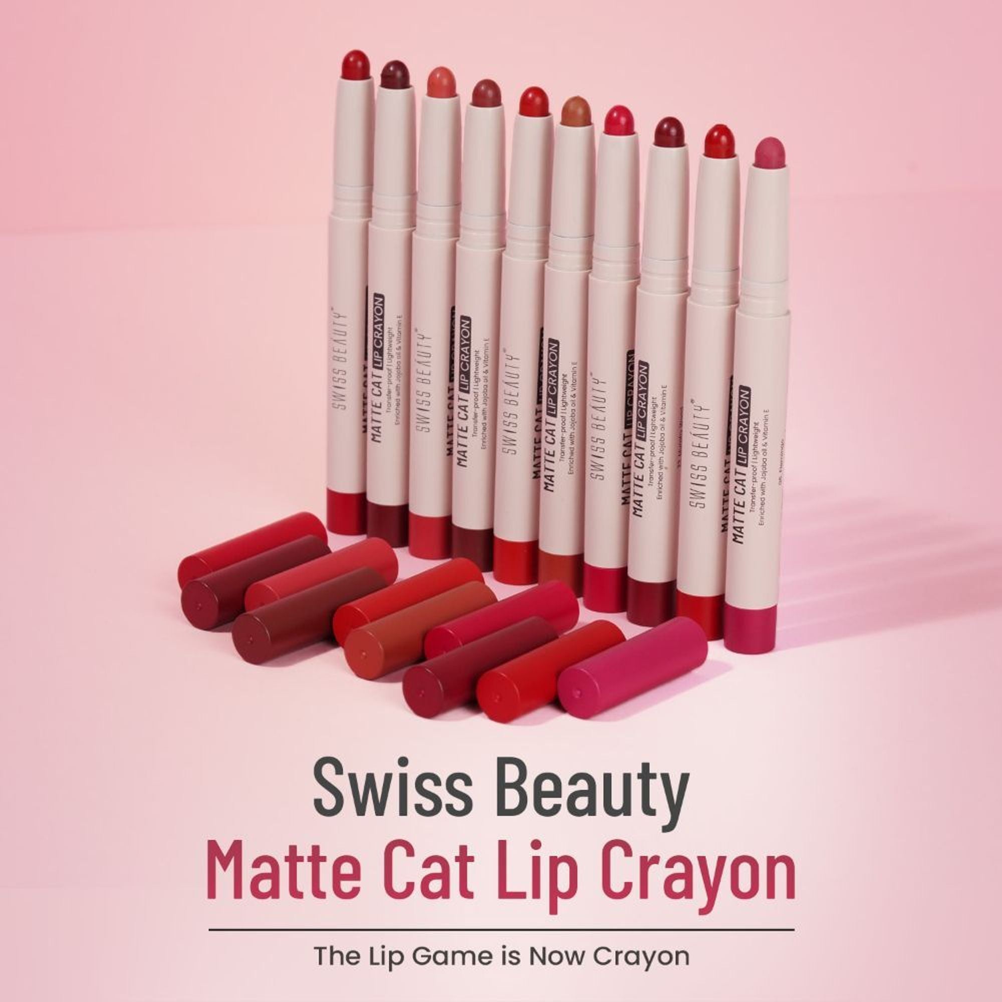 Swiss Beauty Non Transfer Matte Cat Lip Crayon - Wild Rose | Grab2Buy