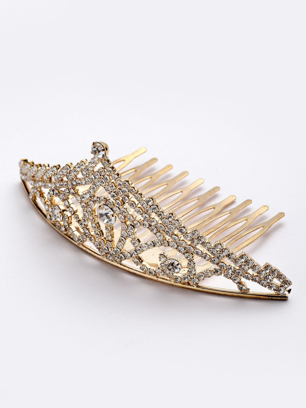 Panash Gold-Toned & White Embellished Comb Pin | Grab2Buy