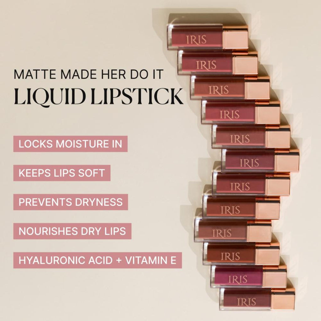 IRIS COSMETICS Matte Made Her Do It Liquid Lipstick - Soft Coral Pink