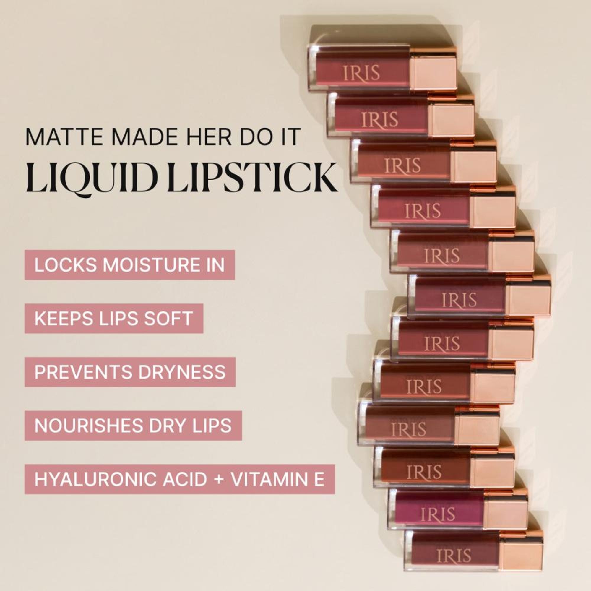 IRIS COSMETICS Matte Made Her Do It Liquid Lipstick - Soft Coral Pink
