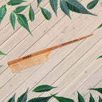 KINDED Handmade Oil Treated Wooden Hair Comb - Neem Wood NW09, Regular Tooth Tail Comb