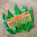 KINDED Handmade Oil Treated Wooden Hair Comb - Neem Wood NW39, Wide Tooth | Grab2Buy