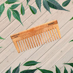 KINDED Handmade Oil Treated Wooden Hair Comb - Neem Wood NW39, Wide Tooth | Grab2Buy