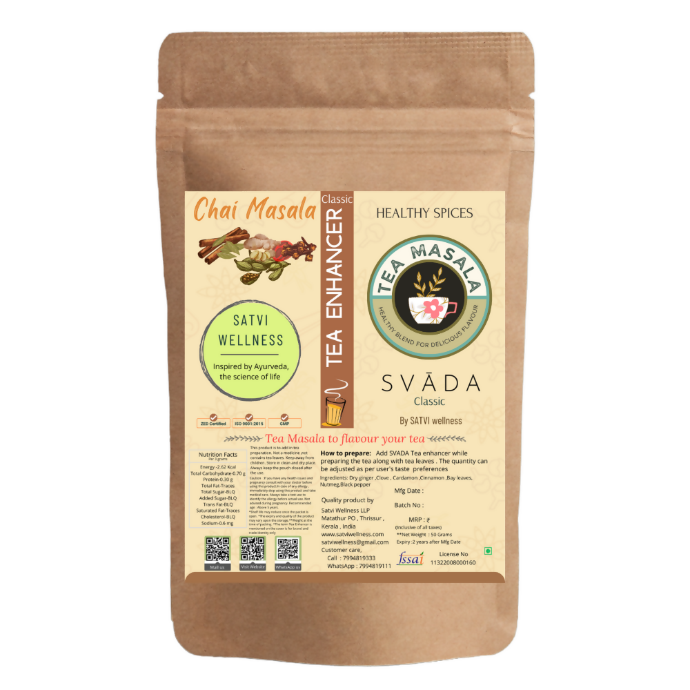 Satvi Wellness Tea Masala-Classic | Chai Masala | Satvi svĀda Tea Enhancer | Grab2Buy