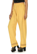 Mominos Fashion Moeza Reyon Cotton Golden Color Straight Work Palazzo | Grab2Buy