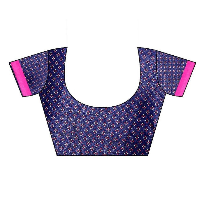 Vamika Navy Mirror Work With Jhalar Khadi Silk Saree (AASHI NAVY) | Grab2Buy