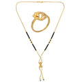 AanyaCentric Gold-Polished Mangalsutra & Ring Set | Grab2Buy