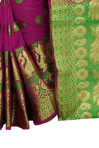 Vamika Banarasi Cotton Silk Pink Weaving Saree | Grab2Buy