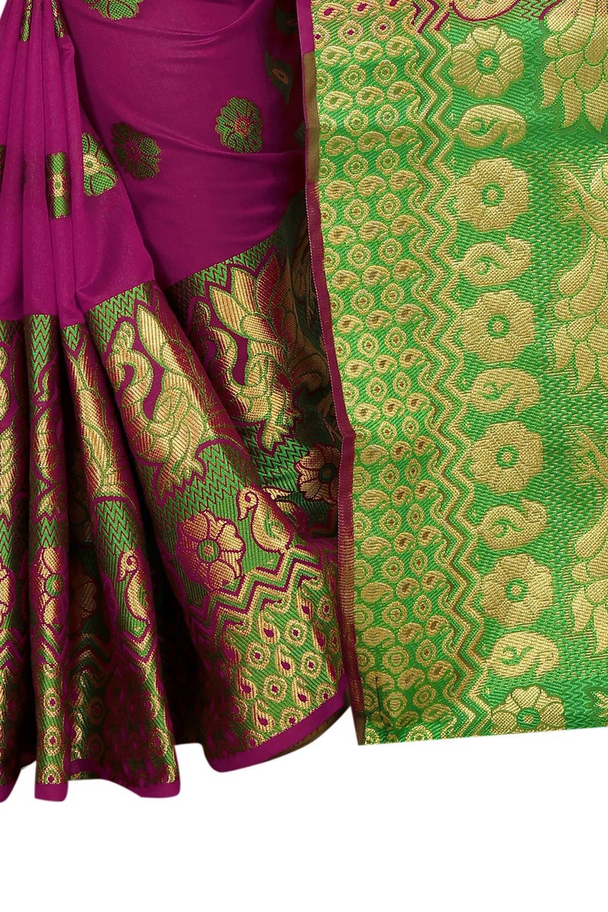 Vamika Banarasi Cotton Silk Pink Weaving Saree | Grab2Buy