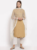 Myshka Women's Beautiful White Net Solid Casual Dupatta | Grab2Buy