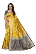 Vamika Banarasi Jacquard Weaving Yellow Saree (Dangal Yellow) | Grab2Buy