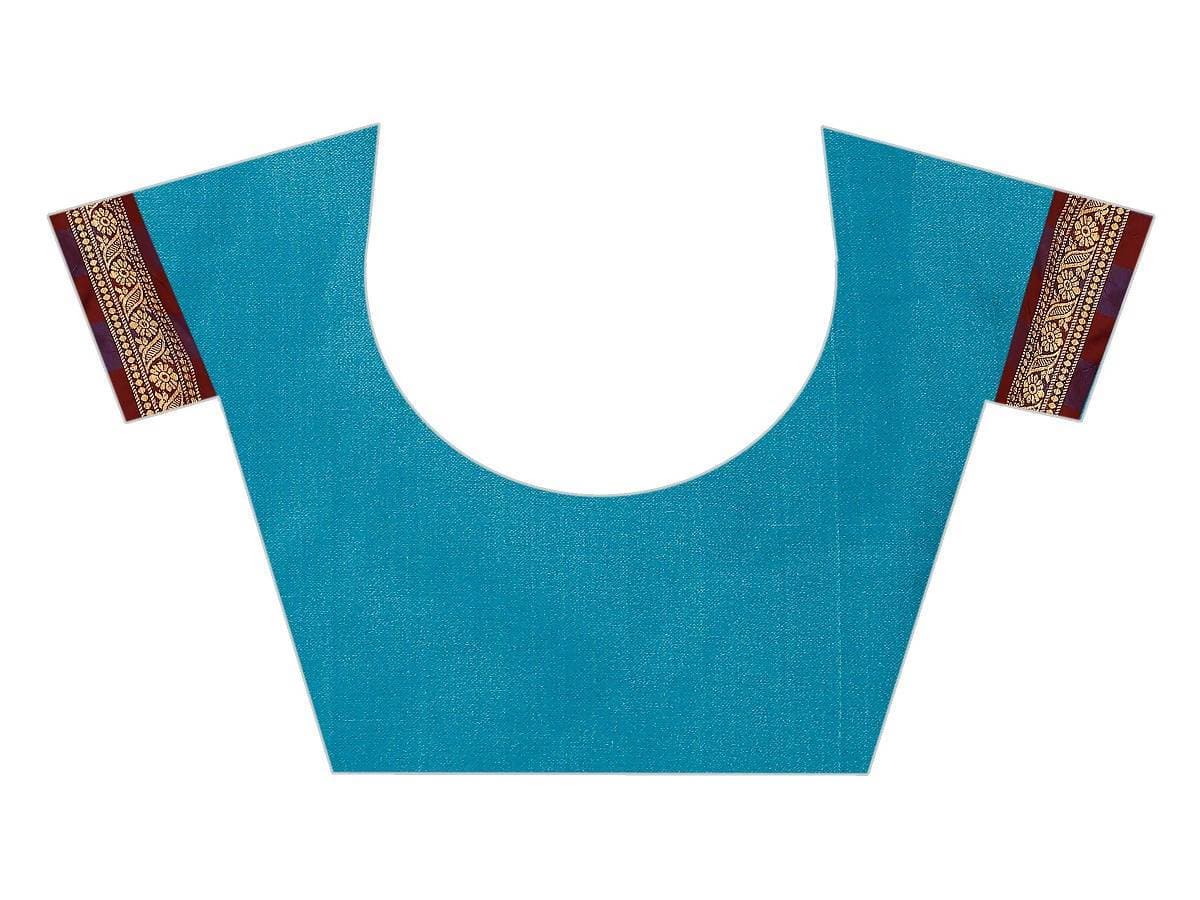 Vamika Banarasi Silk Blue Weaving Saree | Grab2Buy