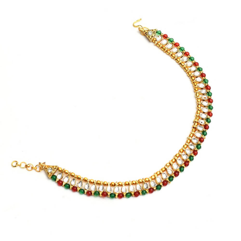 Mominos Fashion Kamal Johar Multi Kundan Anklets | Grab2Buy