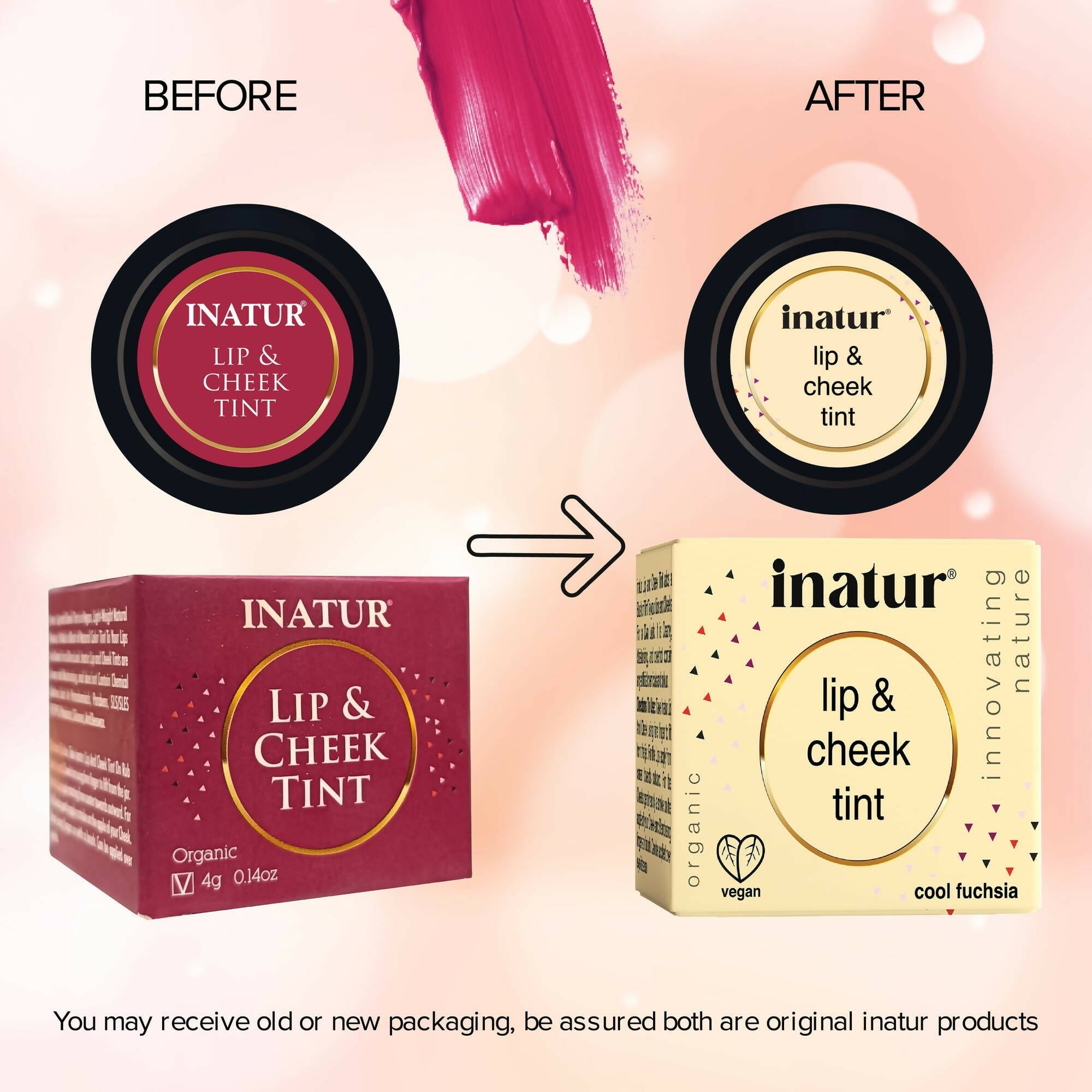 Inatur Lip and Cheek Tint Cool Fushia | Grab2Buy