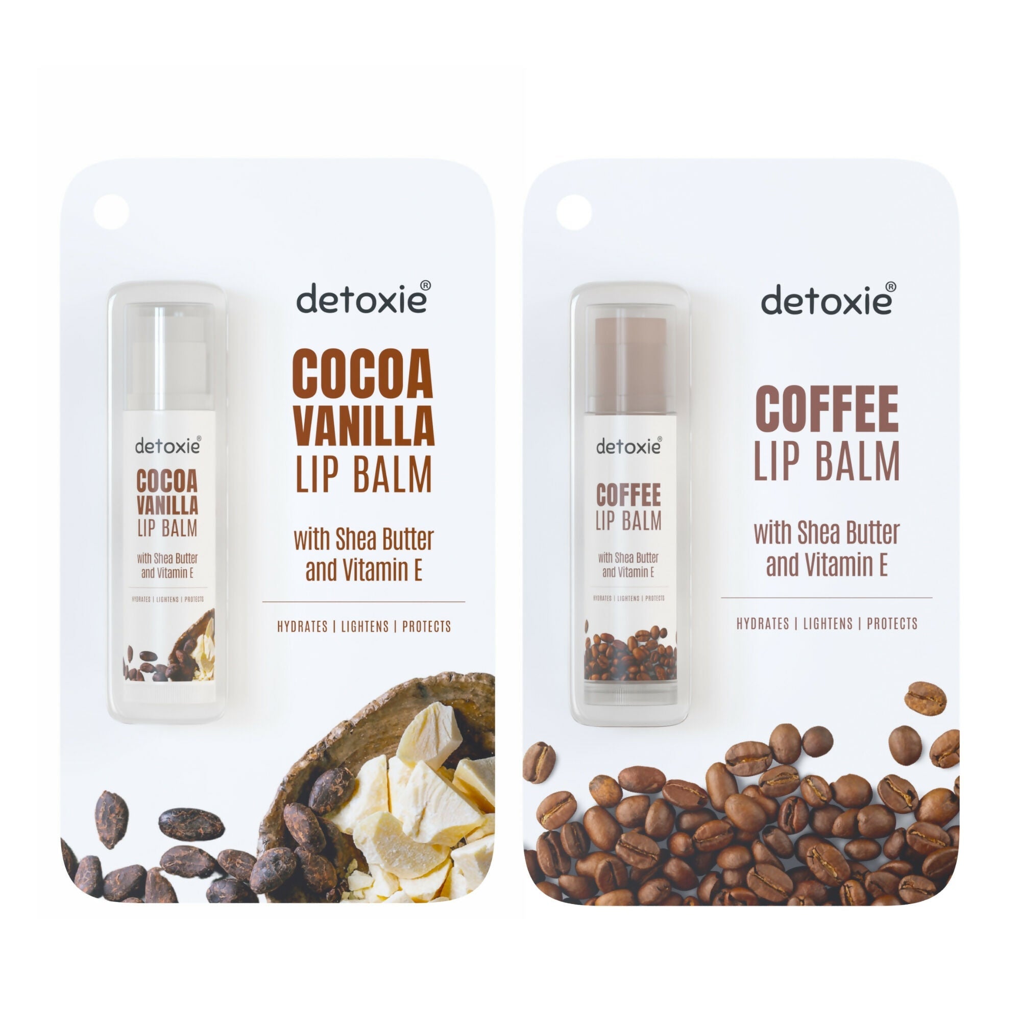 Detoxie Lip Balms Coffee & Cocoa Vanilla With Shea Butter Vitamin E and Liquorice | Grab2Buy