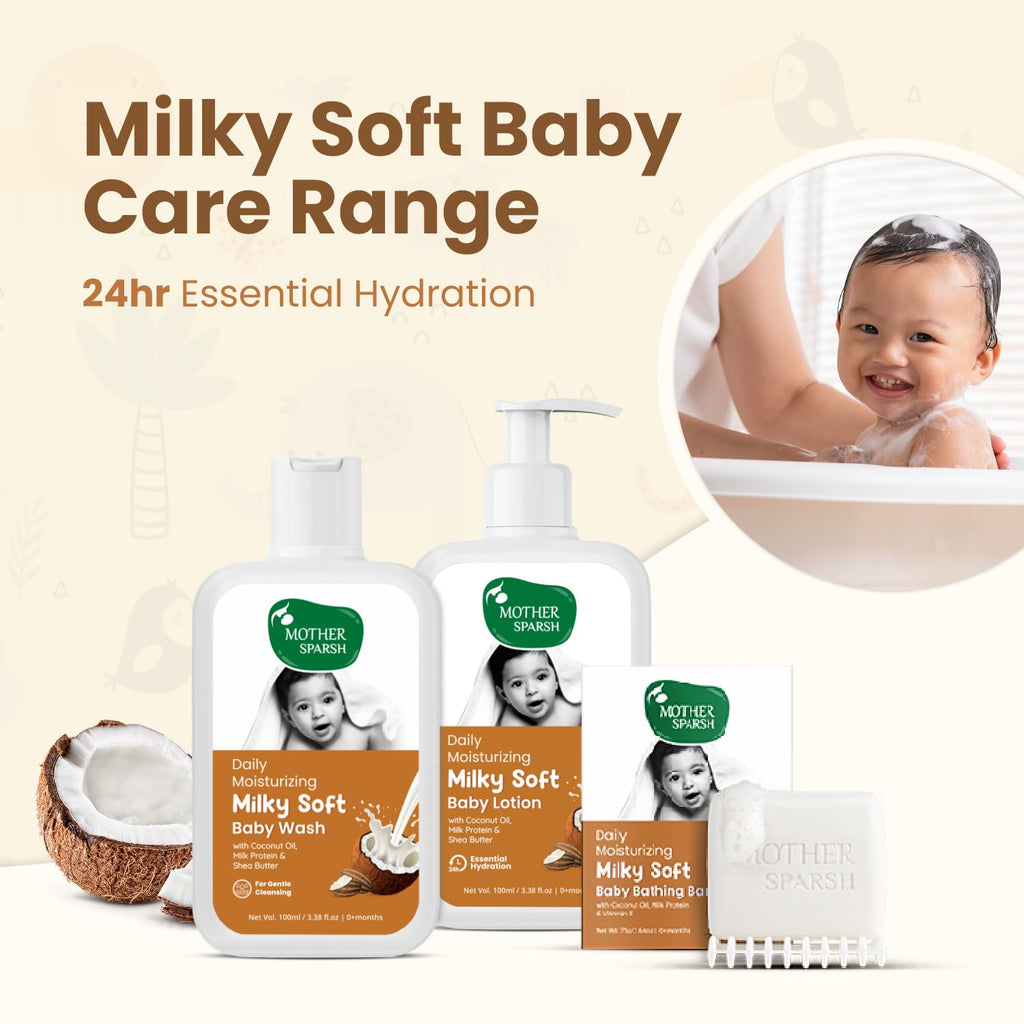 Mother Sparsh Gift Set for Babies, Combo of 5 Baby Skin Care Essentials (Sunshine Box) | Grab2Buy