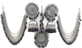 Silver-Plated Alloy Silver Black Earrings With Hair Extension - The Pari | Grab2Buy