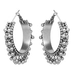 Silver-Plated Alloy Silver Hoop Earrings - The Pari | Grab2Buy