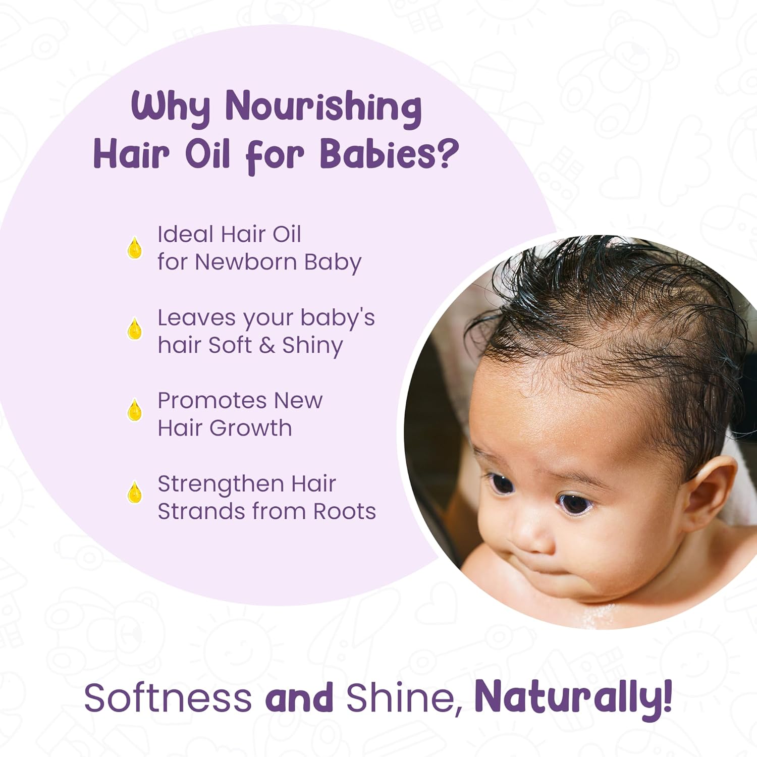 Mother Sparsh Nourishing Baby Hair Oil, Soothe & Nourishes Delicate Baby Scalp, Suitable Hair Oil for Newborns | Grab2Buy