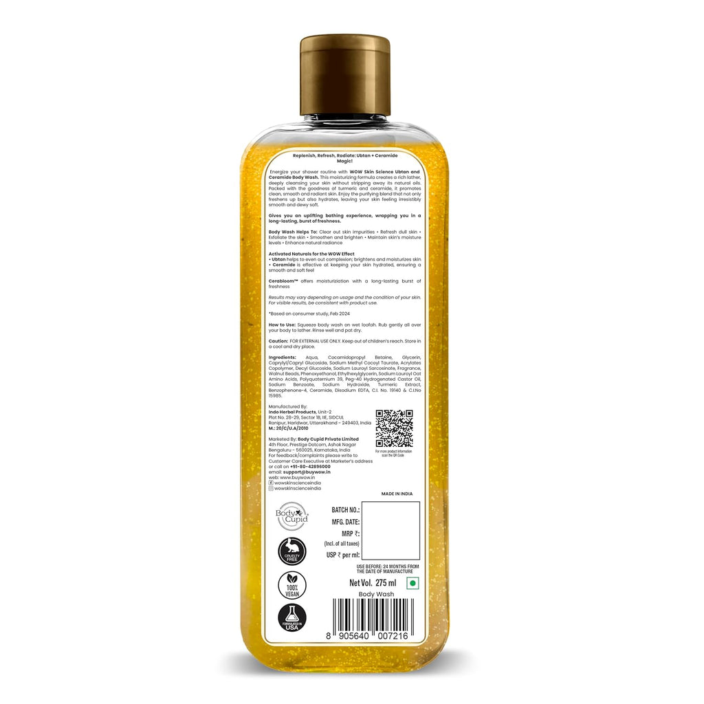 WOW Skin Science Ubtan & Ceramide Body Wash For Revives Dull Skin, Exfoliates and Softens | Grab2Buy