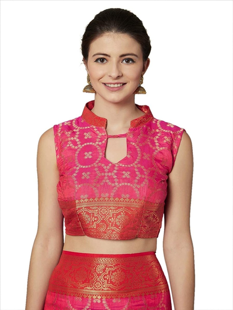 Akhilam Women's Jacquard Kanjivaram Silk Saree With Unstitched Blouse | Grab2Buy