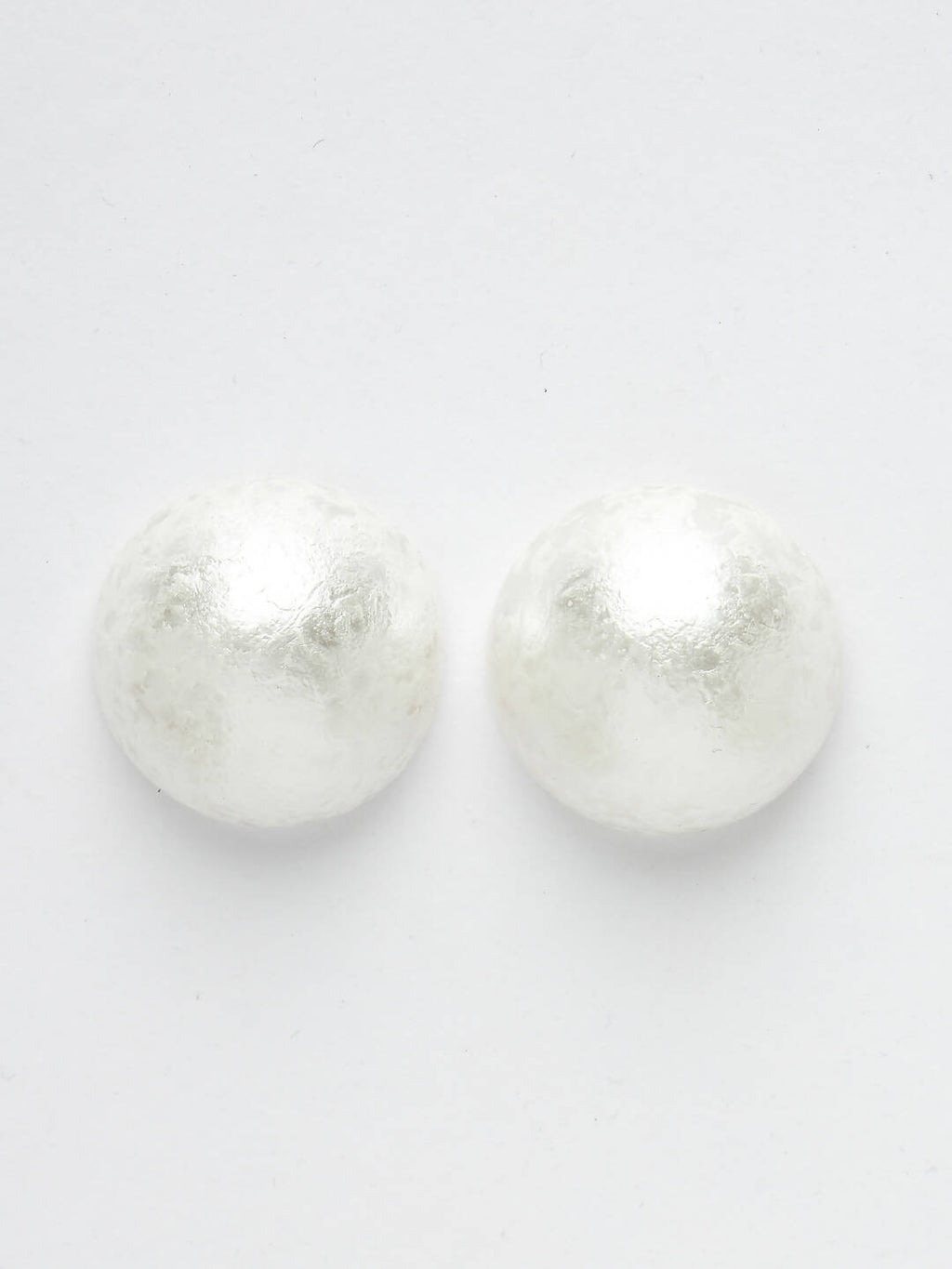 NVR Women's White Color Circular Moon Stud Earrings | Grab2Buy