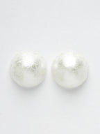 NVR Women's White Color Circular Moon Stud Earrings | Grab2Buy