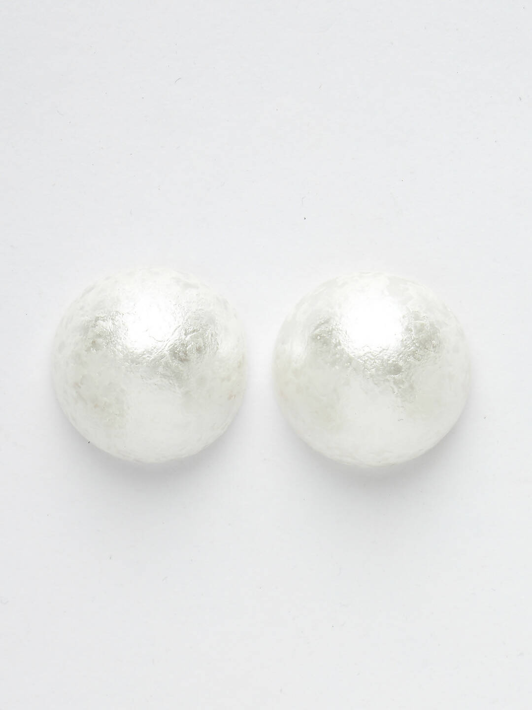 NVR Women's White Color Circular Moon Stud Earrings | Grab2Buy