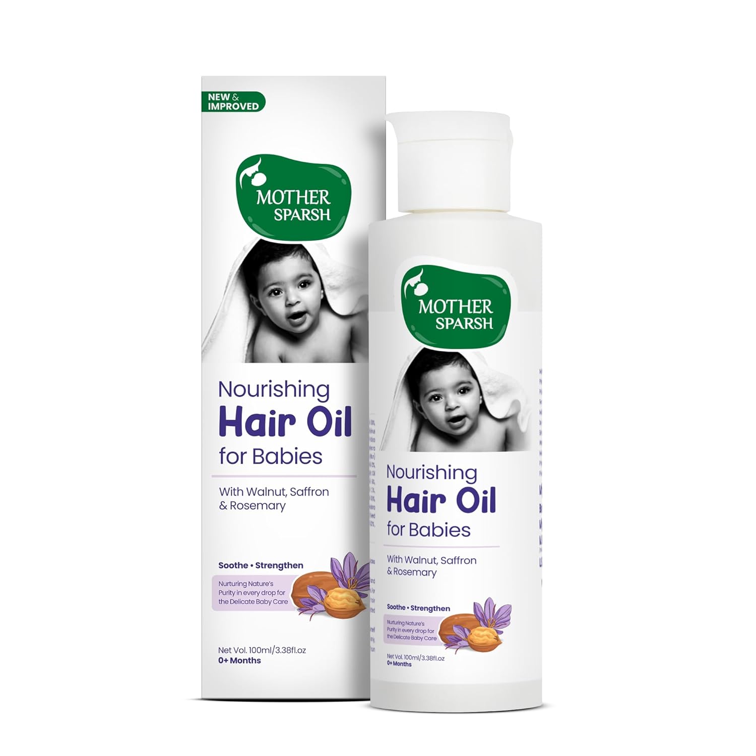 Mother Sparsh Nourishing Baby Hair Oil, Soothe & Nourishes Delicate Baby Scalp, Suitable Hair Oil for Newborns | Grab2Buy