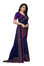 Vamika Blue Jute Silk Embelished Saree (HOLIKA BLUE) | Grab2Buy