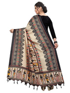 Vamika Black Latest Printed Khadi Beautiful Bhagalpuri Dupatta | Grab2Buy