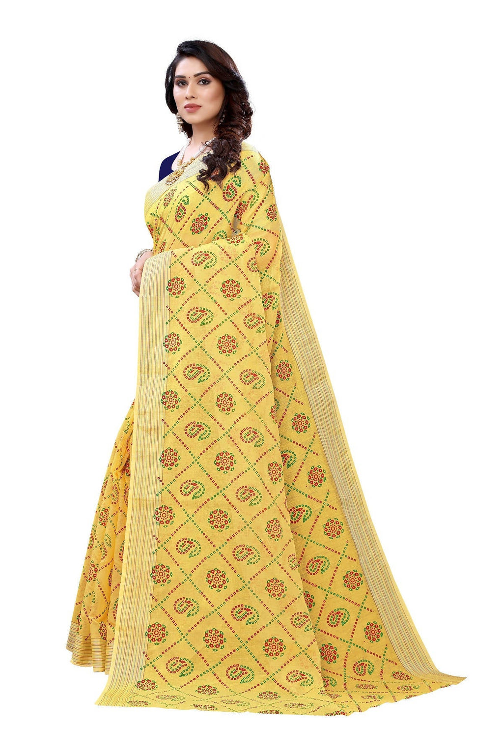 Vamika Yellow Linen Jari Border Saree (CHARVI YELLOW) | Grab2Buy