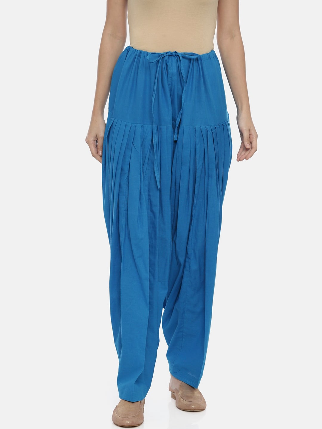Souchii Turquoise Blue Solid Loose-Fit Patiala | Grab2Buy
