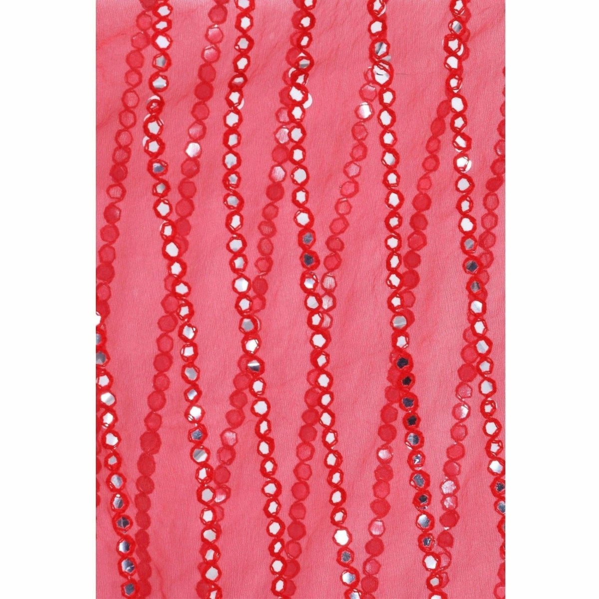 A R Silk Women's Heavy Mirror Work Orgenza Cotton Red Dupatta | Grab2Buy