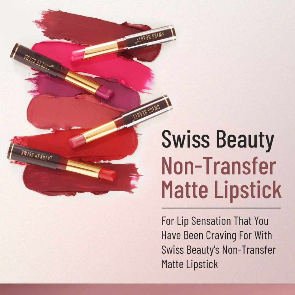 Swiss Beauty Non-Transfer Matte Lipstick - 22 Brandy Harrington | Grab2Buy