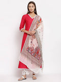 Myshka Women's Pink Cotton Solid 3/4 Sleeve V Neck Casual Kurta Dupatta Set | Grab2Buy