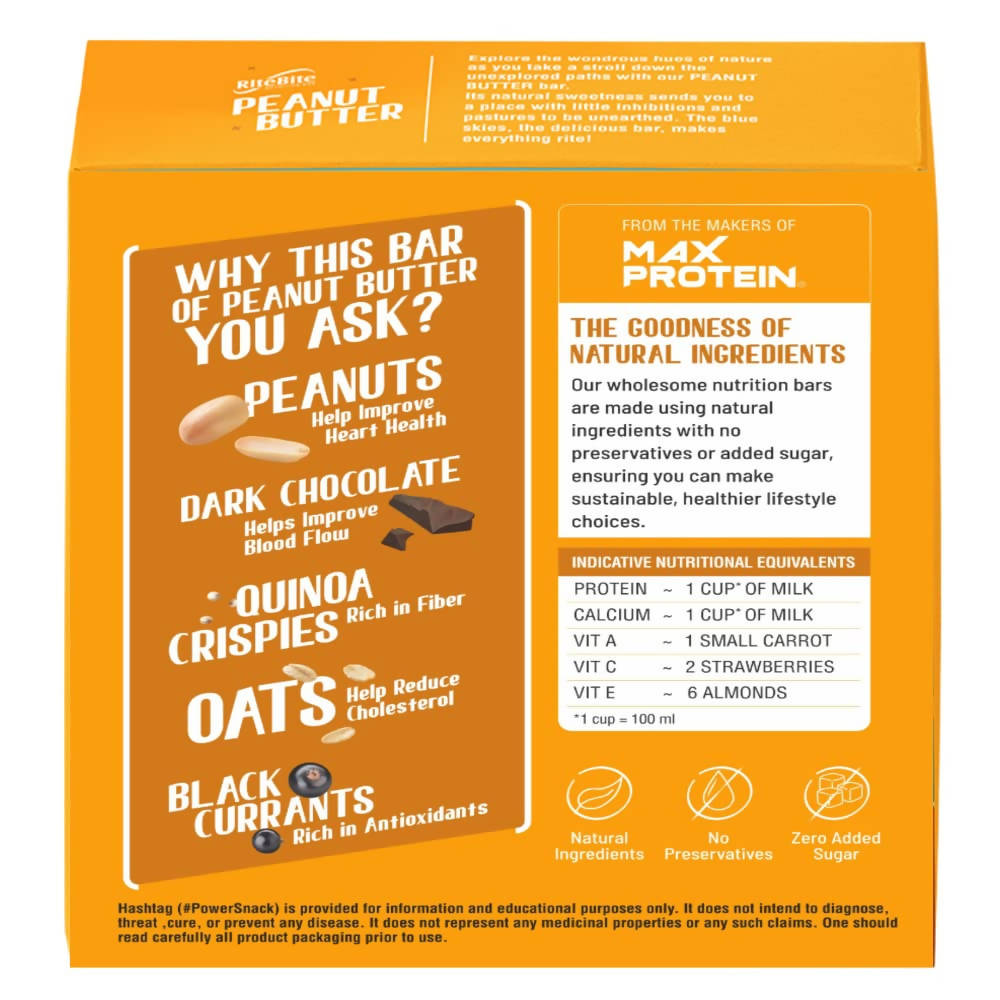 RiteBite Max Protein Peanut Butter Nutrition Bar | Grab2Buy