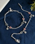 VOJ Set of 2 Traditional Flower Shaped Designer Anklet | Grab2Buy