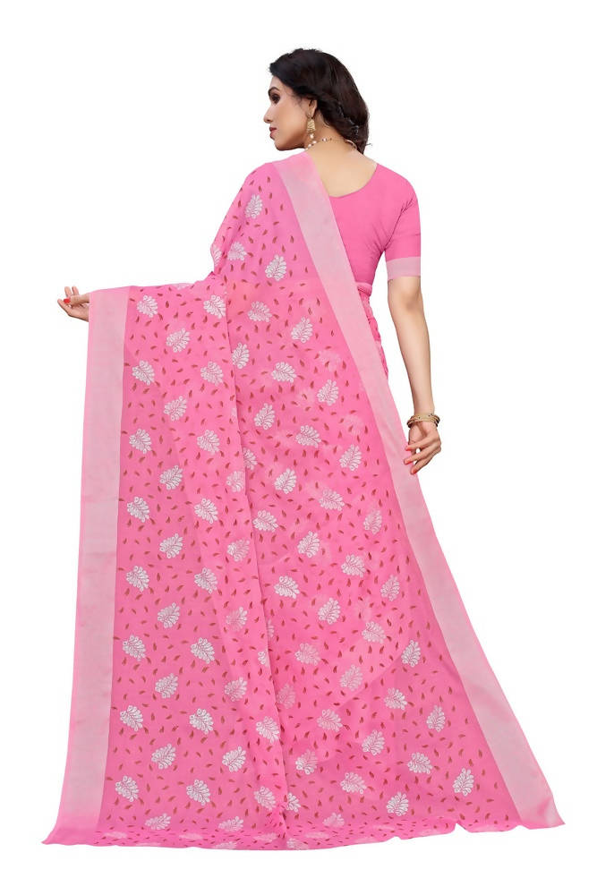 Vamika Light Pink Linen Jari Border Saree | Grab2Buy